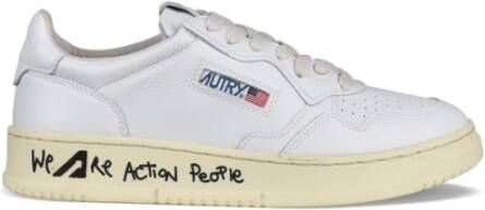 Autry Witte Leren Lage Sneakers White Heren