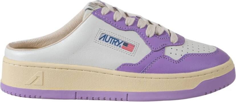 Autry Witte Leren Mule Sneakers Multicolor Dames
