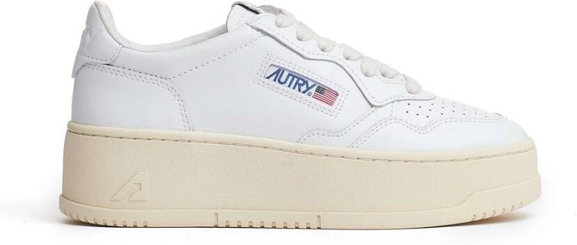 Autry Witte Leren Platform Sneakers