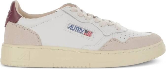 Autry Witte Leren Sneaker met Bourgondische Details