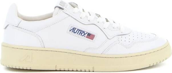 Autry Witte Leren Sneaker met Zijlogo