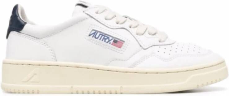 Autry Witte Leren Sneakers Medalist Contrast Hiel
