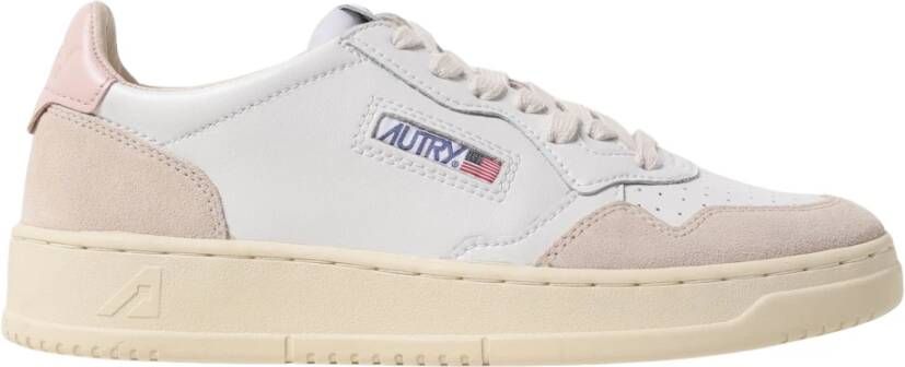 Autry Witte Leren Sneakers Medalist Contrast Hiel