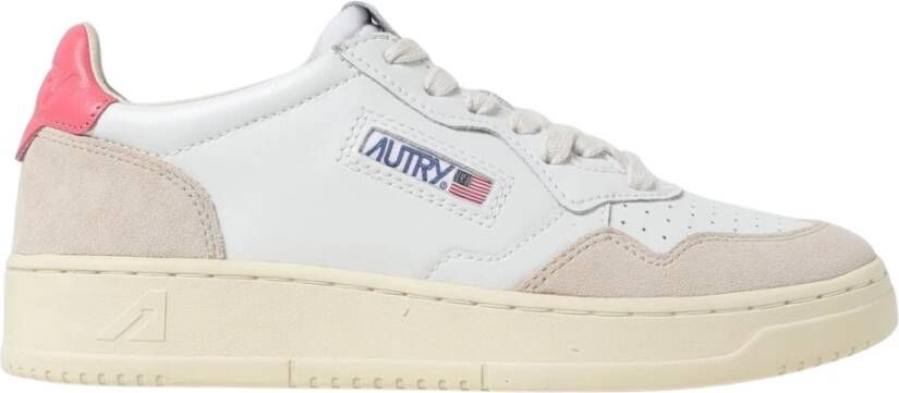 Autry Witte Leren Sneakers Medalist Contrast Hiel