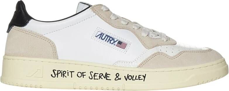 Autry Witte Leren Sneakers Medalist Low Multicolor Heren