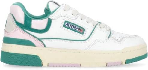 Autry Witte Leren Sneakers met Ademende Details White Dames