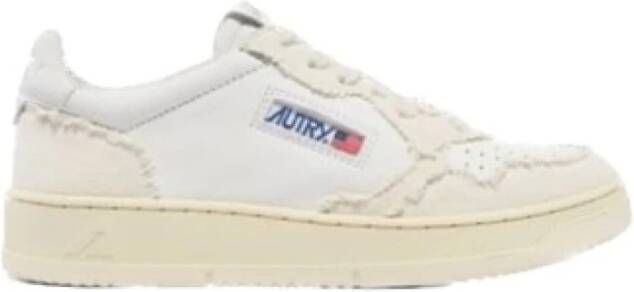 Autry Witte leren sneakers met beige stof Multicolor Heren