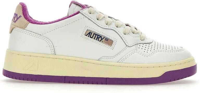 Autry Witte Leren Sneakers met Beige Suède