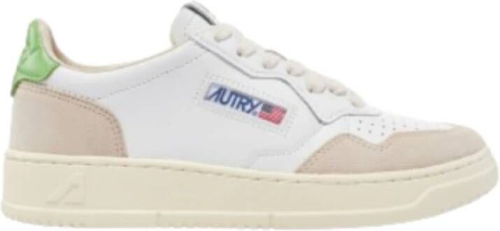 Autry Witte leren sneakers met beige suède Multicolor Heren