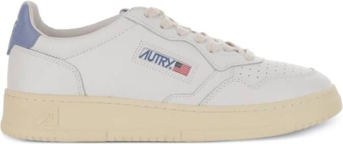 Autry Witte Leren Sneakers met Blauwe Details