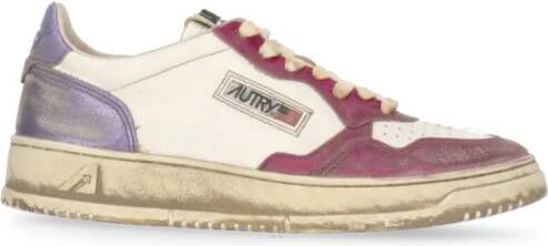Autry Witte Leren Sneakers met Contrasterende Details