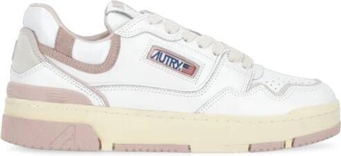 Autry Witte Leren Sneakers met Contrasterende Details White Dames