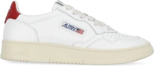 Autry Witte Leren Sneakers met Geborduurd Logo White Dames