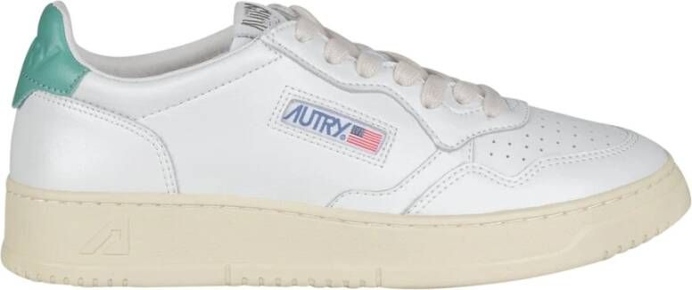 Autry Witte Leren Sneakers met Geborduurd Logo Wit Dames