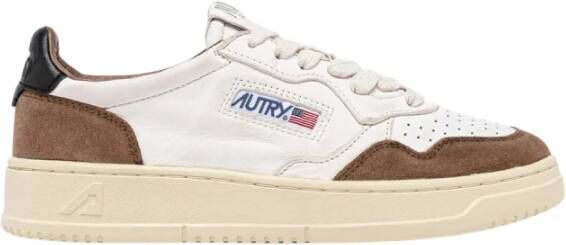 Autry Witte Leren Sneakers met Geperforeerde Neus White Heren