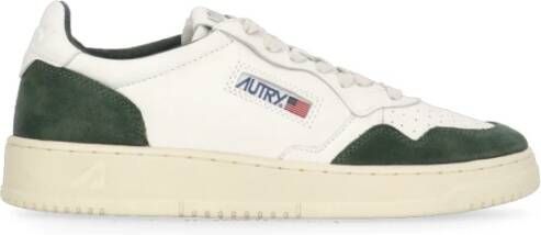Autry Witte leren sneakers met groene accenten