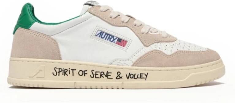 Autry Witte Leren Sneakers met Groene Details White Heren