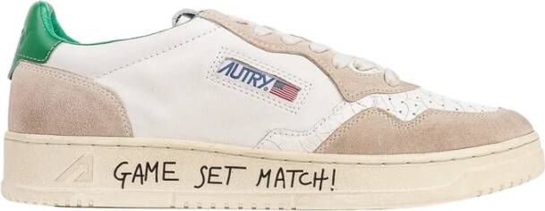 Autry Witte Leren Sneakers met Geperforeerde Neus White Heren