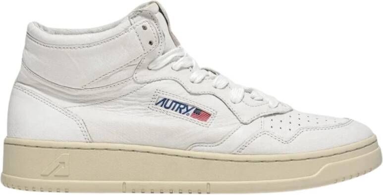 Autry Witte Leren Sneakers met Multilayer Inzetstukken White Heren