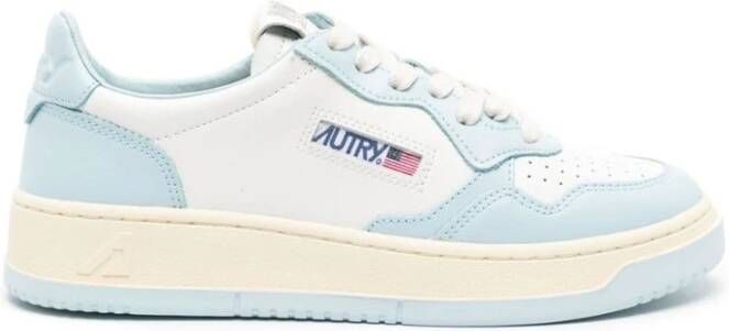 Autry Witte Leren Sneakers met Logo Patch Multicolor Dames