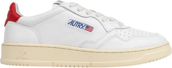 Autry Upgrade je Sneaker Game met Witte en Rode Leren Sneakers voor Mannen White Heren