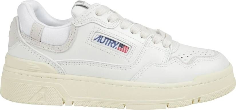 Autry Witte Leren Sneakers met Suède Details