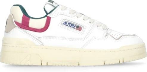 Autry Witte Leren Sneakers met Suède Inzetstukken