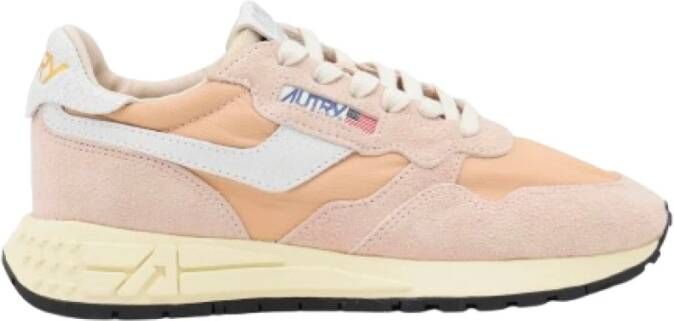 Autry Witte Leren Sneakers met Suède Inzetstukken