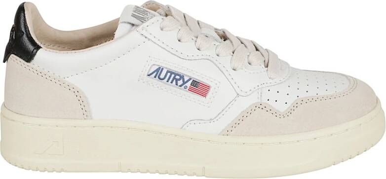 Autry Witte Leren Sneakers met Suède Inzetstukken