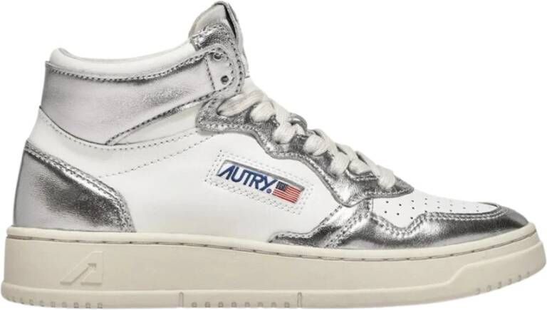 Autry Witte Leren Sneakers met Vintage Design Wit Dames