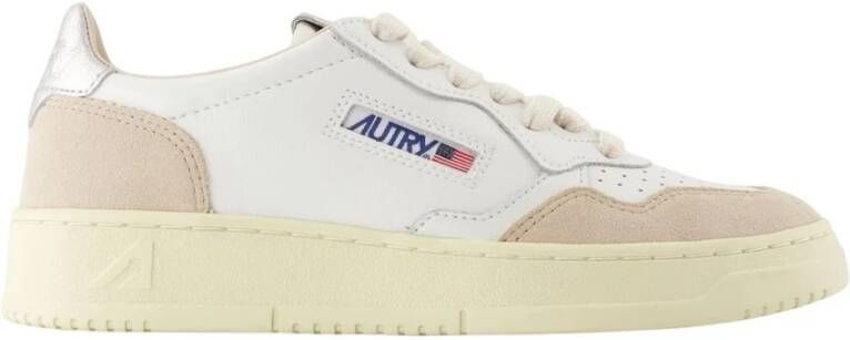 Autry Witte tennissneakers met suède inzetstukken White Dames