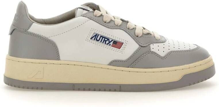 Autry Lage veterschoenen van gemengd grijs wit leer Gray Dames