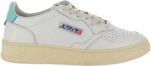Autry Leren Lage Sneakers met Contrast Inzetstukken White Dames