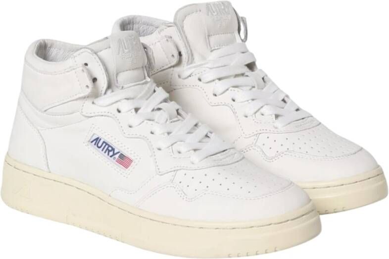 Autry Witte High-Top Sneakers Met Geperforeerde Details White