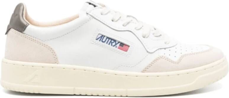 Autry Witte Leren Suède Medalist Sneakers