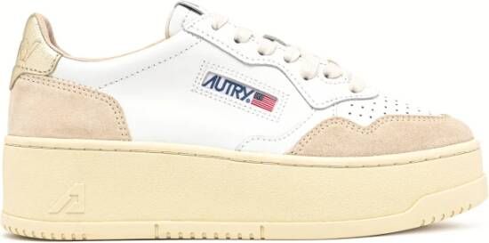 Autry Witte Leren Suède Platform Sneakers
