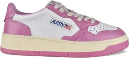 Autry Witte Mauve Leren Sneakers Medalist Multicolor Dames