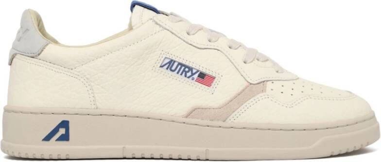 Autry Witte Lage Top Sneakers van Leer met Logo Patch White Heren