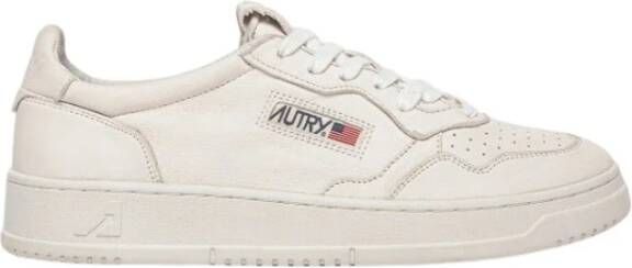 Autry Witte Nappa Medalist Lage Sneakers