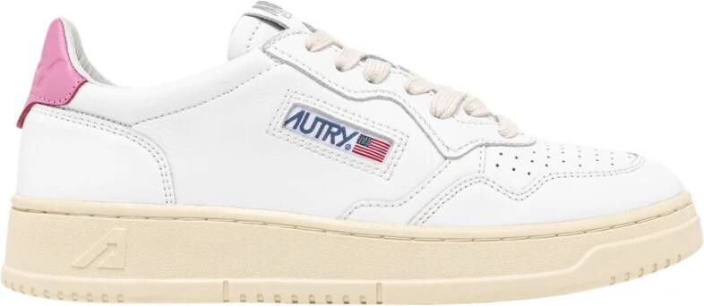 Autry Leren Lage Sneakers met Contrast Inzetstukken White Dames