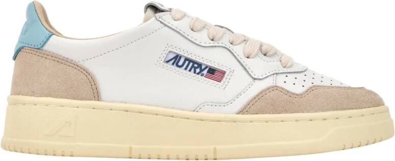 Autry Witte Sneakers met Blauwe Details Beige Dames