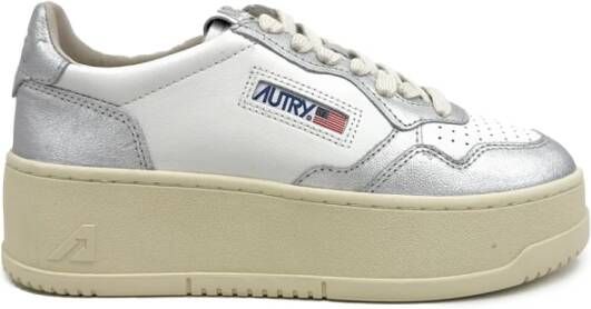 Autry Witte Sneakers met Geborduurd Logo Gray Dames