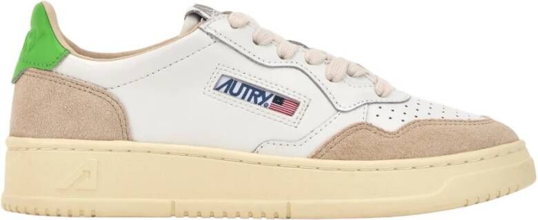 Autry Witte Sneakers met Groene Details White Dames