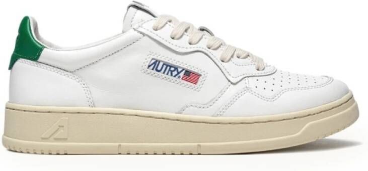 Autry Witte Sneakers met Groene Hiel White Dames