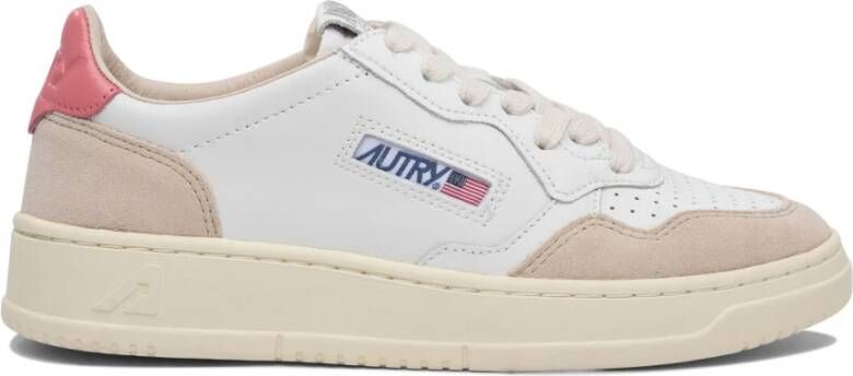 Autry Witte Sneakers met Leer en Suède