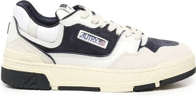 Autry Witte Sneakers met Leer en Suède