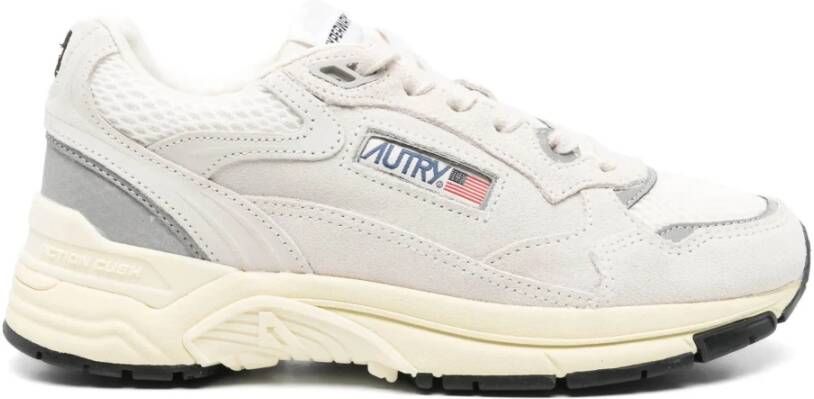 Autry Witte Sneakers met Mesh en Suède