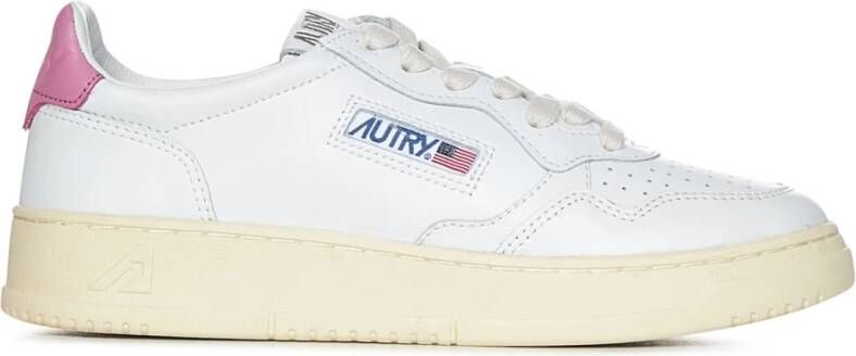 Autry Witte Mauve Lage Sneaker met Leren Tong White Dames