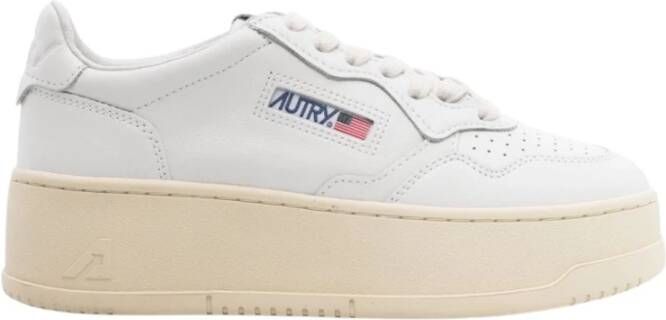 Autry Platform Leren Sneakers Paneel Ontwerp Multicolor Dames