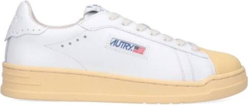 Autry Witte leren sneakers met logo details White Heren
